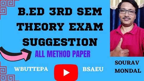 Wbuttepa Bsaeu B Ed Rd Sem External Theory Exam Suggestion B