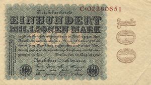 Banknote Millionen Mark Germany Th Issues Reichsbanknote