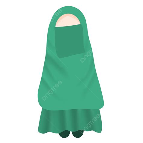 Muslim Girl Clipart Png Images Cute Muslim Girl With Green Hijab