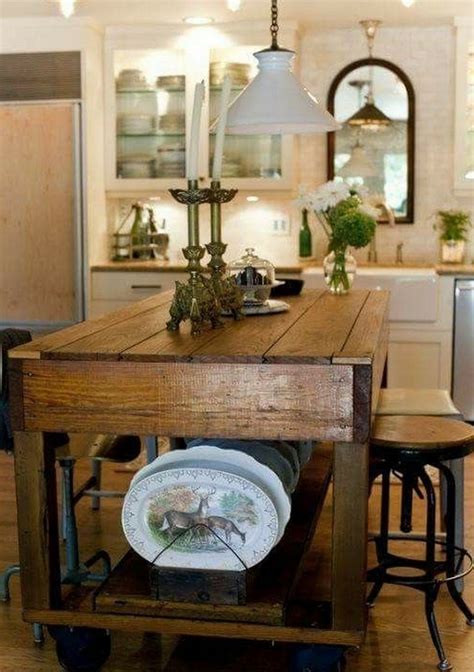 48 Best Inspiring Vintage Farmhouse Style Kitchen Island Ideas 14