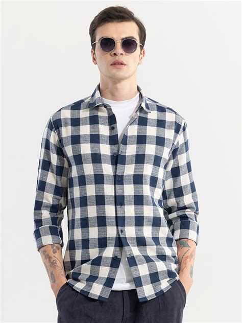 Buy Snitch Classic Checked Slim Fit Cotton Casual Shirt Shirts For