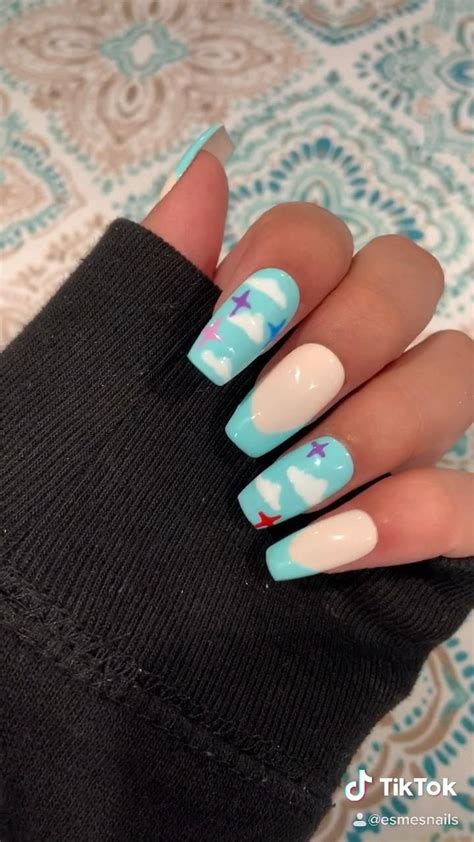 Charli Damelio Inspired Nails Cloud Nails Press On Etsy Video