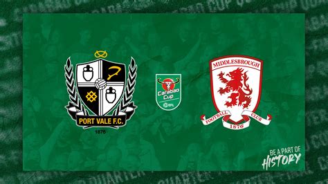 Be A Part of History | Vale v Middlesbrough Tickets | Port Vale FC