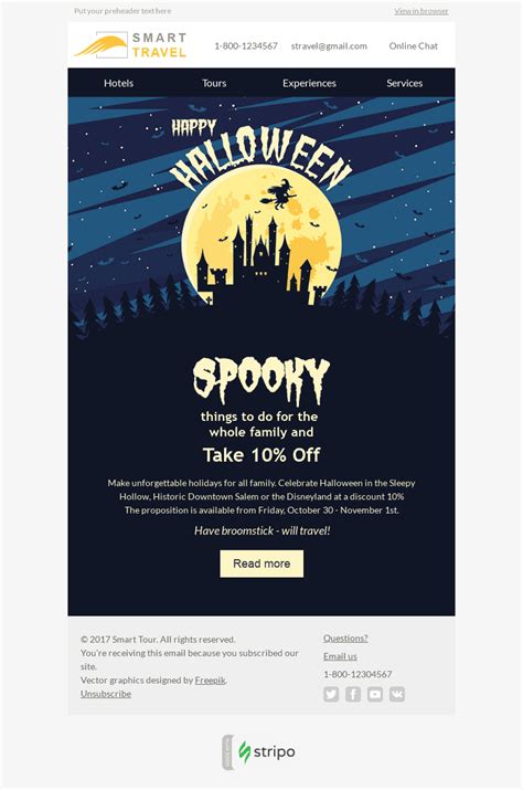 Halloween Email Template | Email templates, Email marketing companies, Templates