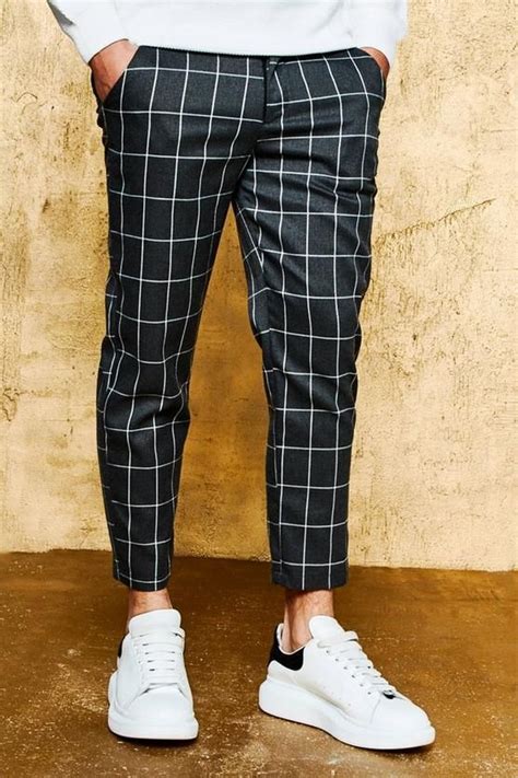 Check Tailored Trousers Boohooman Uk Men Fashion Casual Shirts