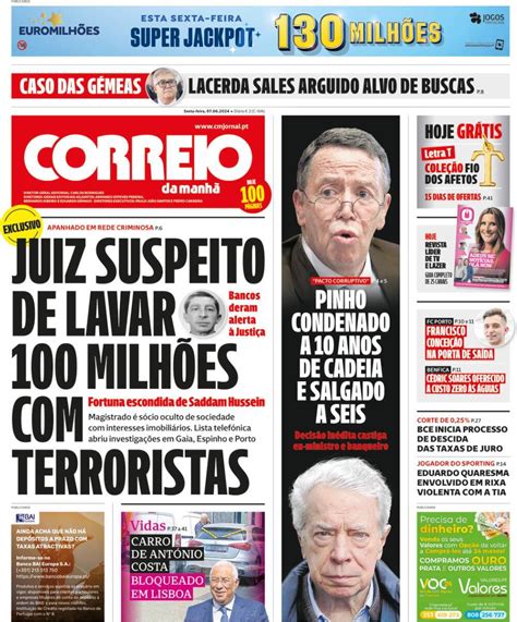 Capa Correio da Manhã 7 junho 2024 capasjornais pt