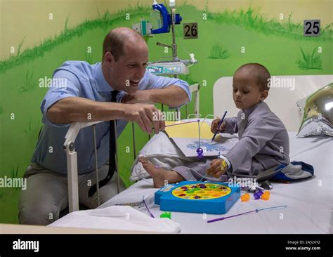 The Duke Of Cambridge With Cancer Patient Muhammed Sameer Five During