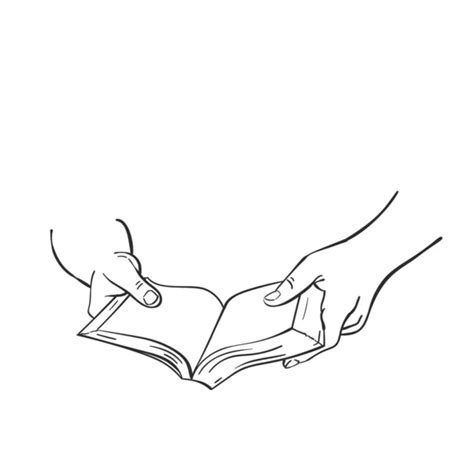 Sketch Hands Holding Open Book Blank Cover Mockup Hand Drawn Stock