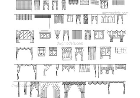 Curtains Set Free Cad Blocks