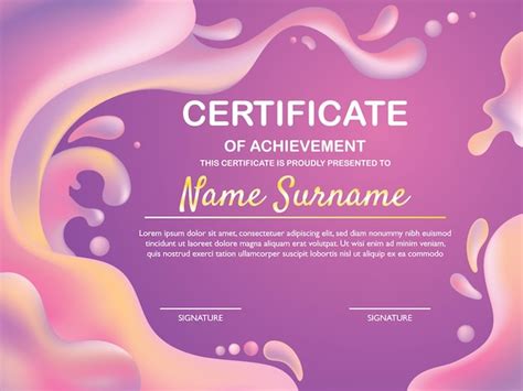 Premium Vector Purple Liquid Creative Certificate Template