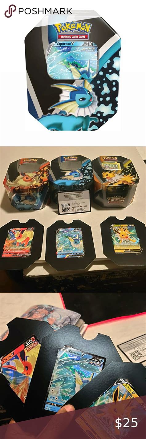 Eevee Evolutions Tin Vaporeon V Card Swsh Evolving Skies Eevee