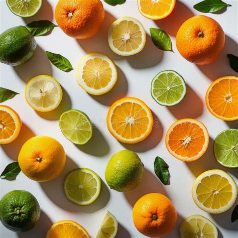 Group Of Oranges And Limes Cut In Half Stock Image Image Of Fresh