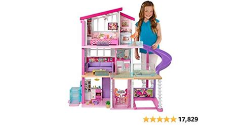 Barbie Dreamhouse Doll House Playset With 70 Accessories Including Transforming Furniture