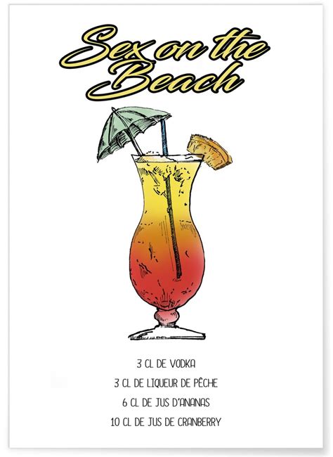 Affiche Cocktail Sex On The Beach Format A3 Leroy Merlin