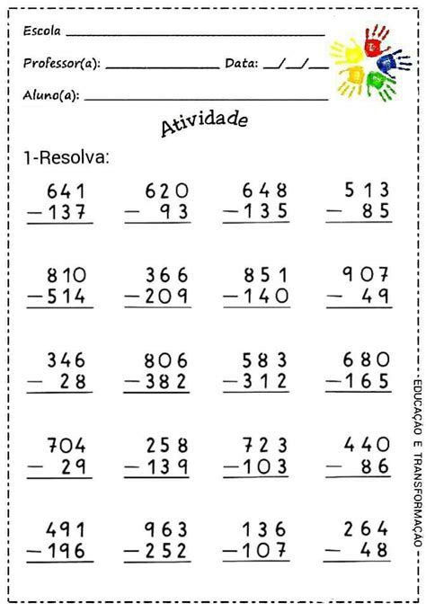 Adiciones Fichas De Exercícios De Matemática Atividades Math