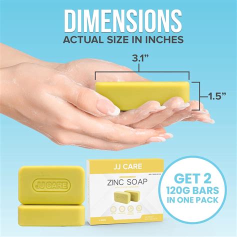 Jj Care Zinc Soap 2 Zinc Pyrithione Bar Soap With Aloe Vera For Dandruff And Dermatitis 4 Oz