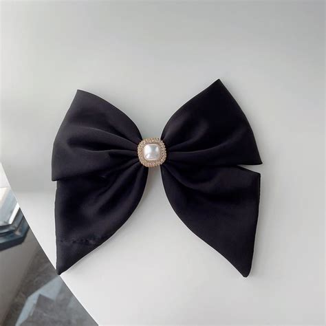 Jual JEPIT RAMBUT PITA ELEGAN SATIN MUTIARA PEARL BOW RIBBON HAIRCLIP