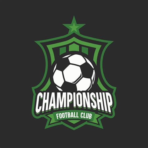 Soccer Green Color Football Badge Logo Design Templates Sport Team Identity Vector Illustrations