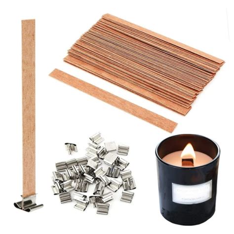 30pcs High Quality Wooden Candle Wick With Clip Base Craft Wicker