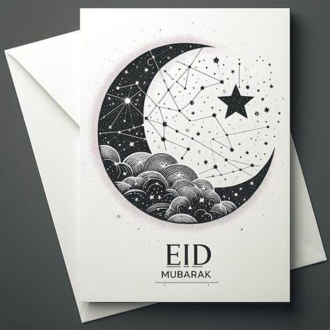 Crear una tarjeta de felicitación de Eid Mubarak con una luna y