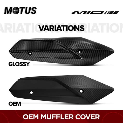 YAMAHA MIO I125 MUFFLER COVER GLOSSY CARBON MIO I 125 HEAT GUARD OEM