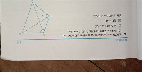 TRIANGLES119 2 ABCD Is A Quadrilateral In Which AD BC And DAB CBA S