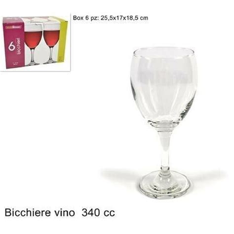 Set Bicchieri Trasparenti Ml In Vetro Da Tavola Acqua Diametro Cm