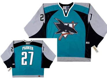 Men S San Jose Sharks Scott Parker Ccm Throwback Nhl Home