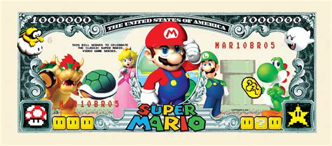 Super Mario Brothers Million Dollar Bill American Art Classics