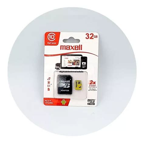 Tarjeta Micro Sd Maxell Gb Con Adaptador High Speed