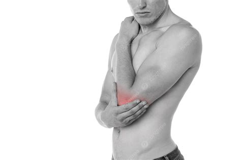 Sports Injury Pain In The Elbow Bone, Red, Male, Fitness PNG