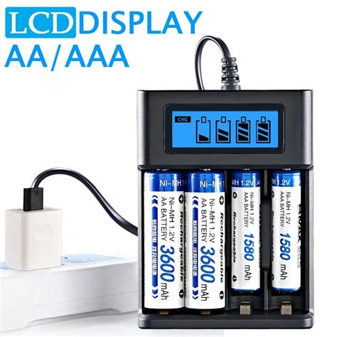 Lcd Display Aa Aaa Batterie Usb Ladeger T Steckpl Tze F R Ni Mh Ni Cd