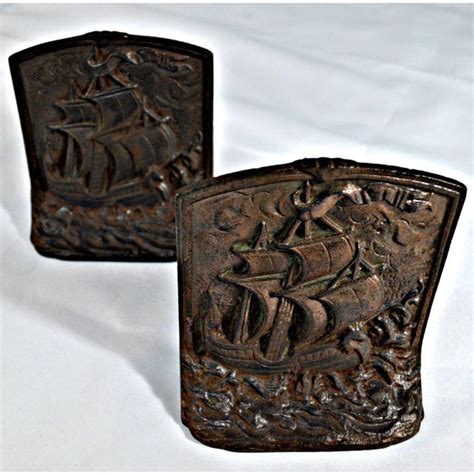 Antique Vintage Nautical Cast Iron Bookends - 2 | Chairish