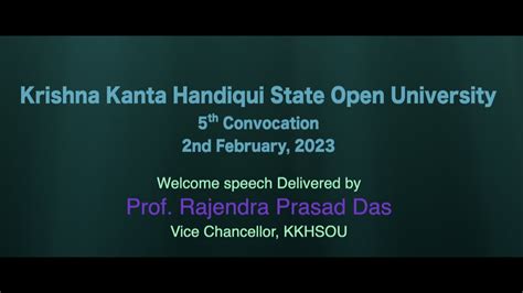 Th Convocation Krishna Kanta Handiqui State Open University Youtube