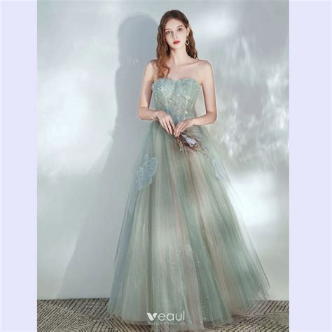 Elegant Sage Green Prom Dresses 2020 A Line Princess Sweetheart