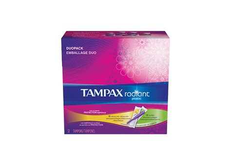 Tampax Radiant Duo Pak Tampons 32 Ct