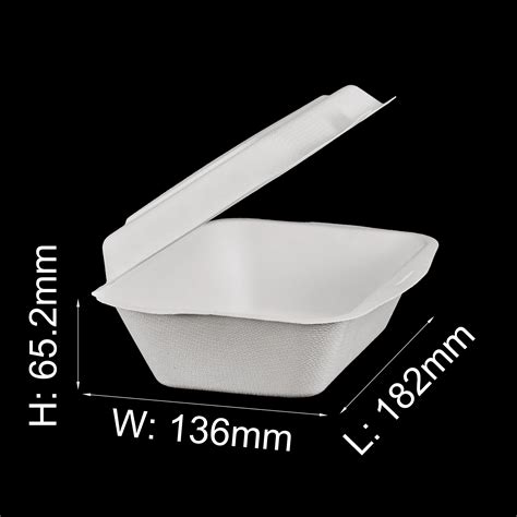 Eco Friendly Biodegradable Disposable Fast Food Take Away Sugarcane Bagasse Pulp Mould Lunch