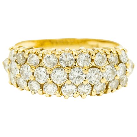 Three Row Gold Link Ring at 1stDibs