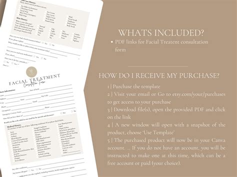 Editable Facial Consultation Form Client Intake Formbeauty Etsy