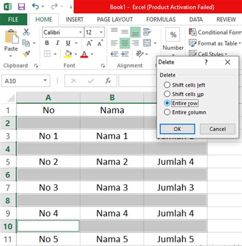 4 Cara Menghapus Baris Kosong Di Excel Mudah Dan Cepat