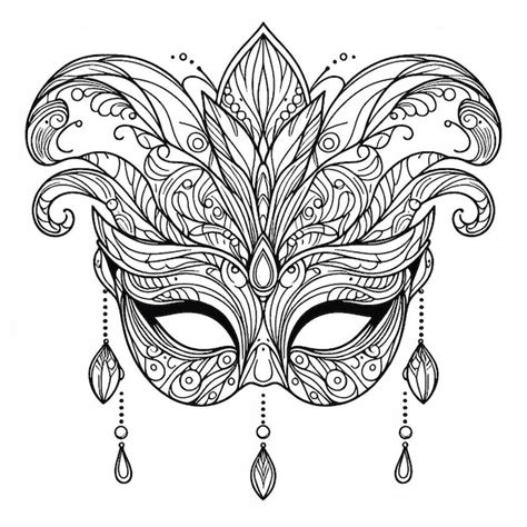 Premium Photo Mardi Gras Coloring Pages Generative Ai