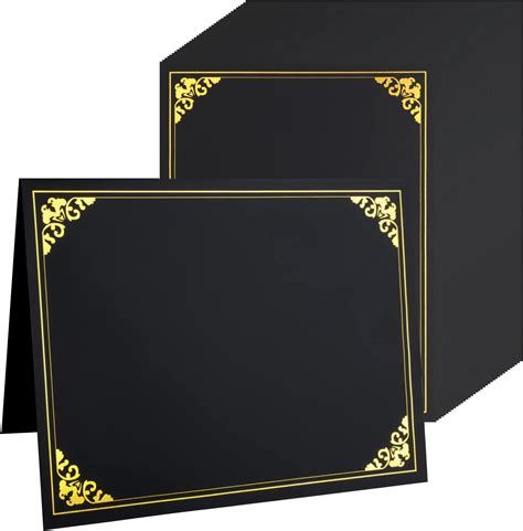 62 Pack Certificate Holders With Gold Foil Border Black In Nepal At