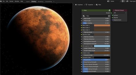 Procedural Mars Planet Material Blendernation