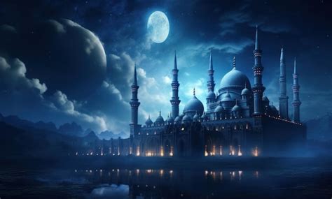 Premium AI Image | the mosque at night