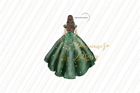 Emerald Green Princess Clipart Hunter Green Quinceanera By Sunflower