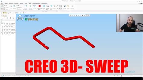 PTC Creo 3D Sweep Sketch Modelling Creo ile 3B Boru çizme Süpürme