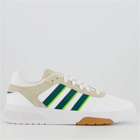 Tenis Adidas Verde E Branco - Tênis Adidas Courtbeat Branco e Verde - FutFanatics