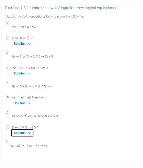 Solved Exercise Using The Laws Of Logic To Prove Chegg