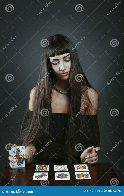 Gypsy Woman Reading Tarot Cards Stock Photo Image Of Forecasting