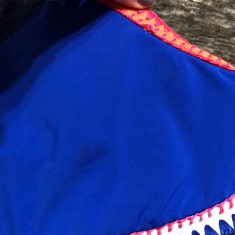 Swim Blue Halter Bikini With Neon Whip Stitch Crochet Poshmark